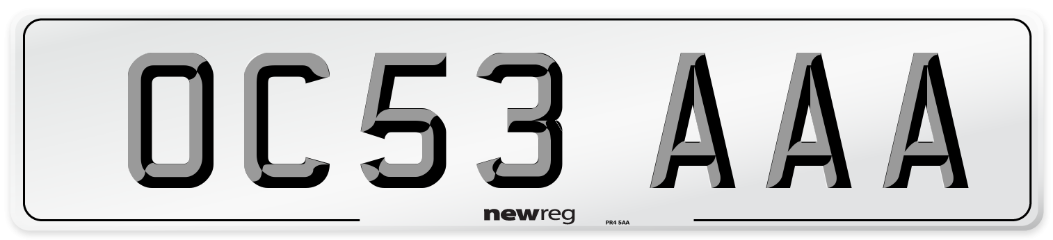 OC53 AAA Number Plate from New Reg